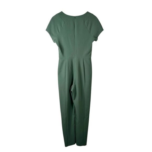 BLACK HALO Gypsy Rose Rainforest Green Jumpsuit Size 4 Tapered Leg Short Sleeve - Picture 8 of 12